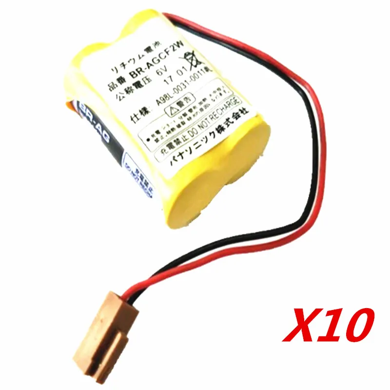 10 шт./лот BR AGCF2W литий 6В PLC батареи с черной вилкой Fanuc|6v battery|lithium battery 6v6v lithium |