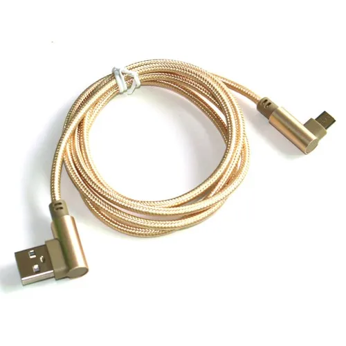 GOLD 90 градусов под прямым углом type-c к USB кабель для быстрой зарядки нейлоновый кабель конвертер синхронизация Зарядное устройство usb-c для samsung HUAWEI зарядное устройство s - Цвет: GOLD