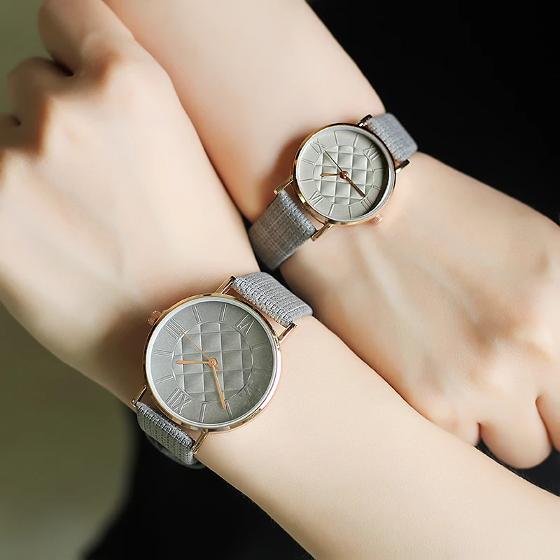 Простые Модные наручные часы для влюбленных повседневные мужские и женские