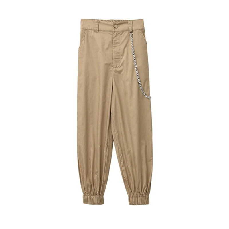 Женские длинные брюки-карго TWOTWINSTYLE с высокой талией на молнии карманами летний