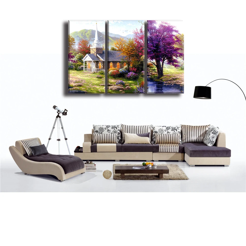 Картина маслом Безрамное холст искусство модульное домашнее украшение цветы и