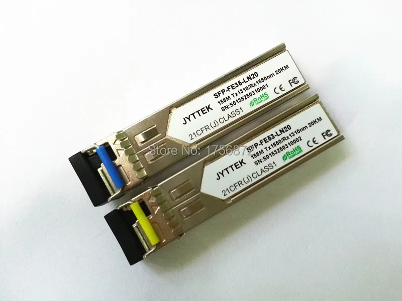 

2 pairs optical model compatible 155M 20km 1310/1550 Bidi SFP transceivers LC