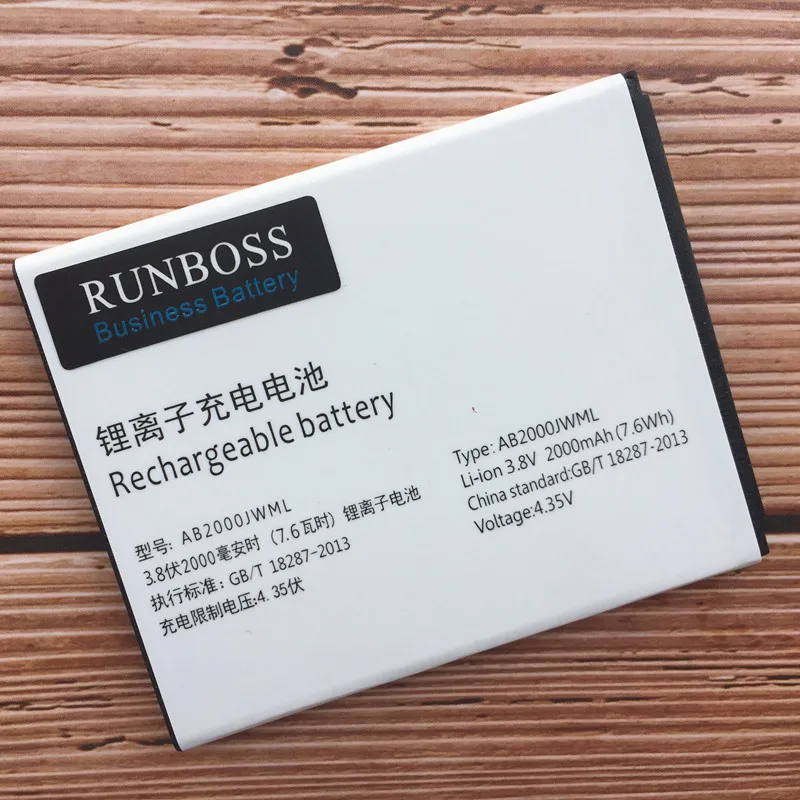 Runboss Оригинальная батарея AB2000JWML для мобильного телефона Xenium S337 CTS337 для мобильного телефона PHILIPS AB2000JWMT 4,35 в номер отслеживания