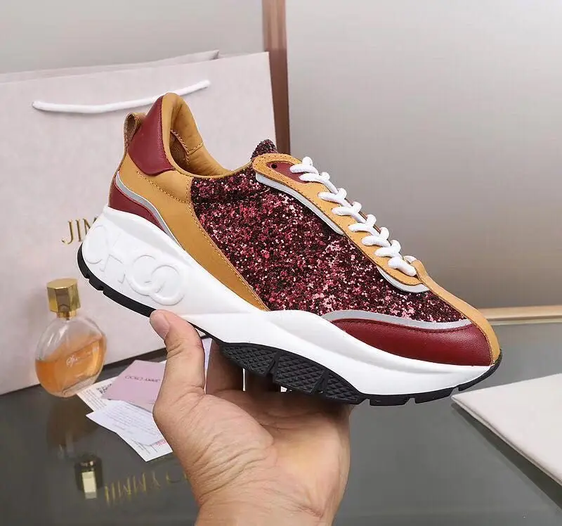 Спортивная женская обувь Новинка 2019 года брендовая модная блестящая ткань