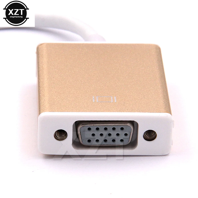 USB 3.1 Type C USB-C to VGA Converter Adapter Reversible for Macbook 12 inch Golden and Silver Male Female Conneting Cable |