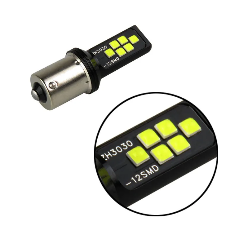 СВЕТОДИОДНЫЙ Автомобильный указатель поворота T20 7443 7440 W21W 1156 BA15S P21W led BAY15D 3030 12 smd