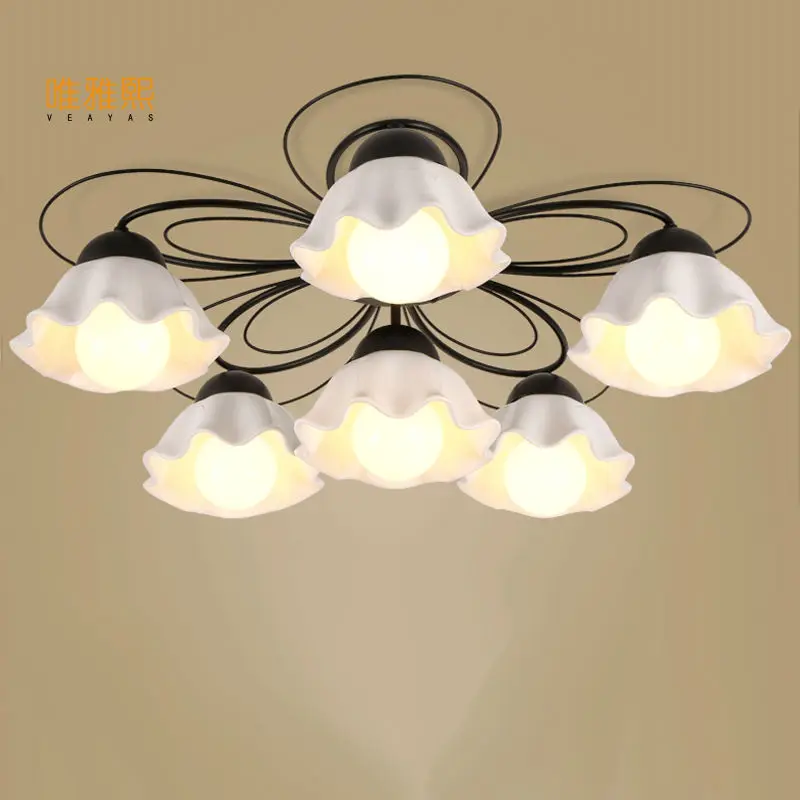 Ceremic люстра светильник из кованого железа для спальни гостиной столовой