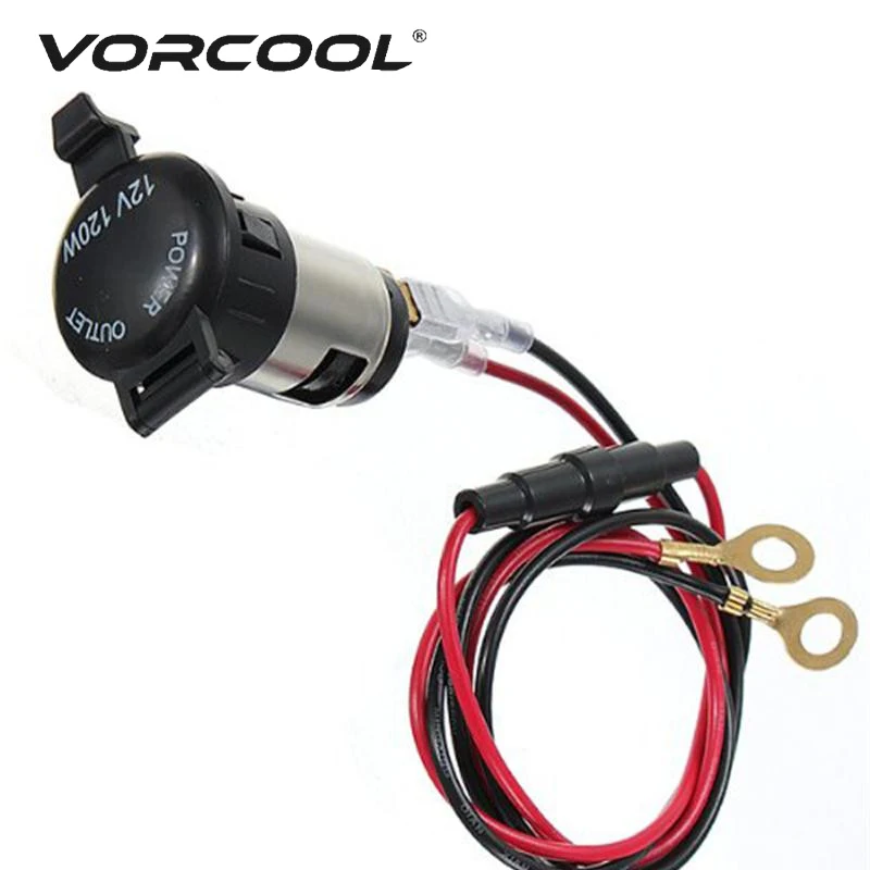 VORCOOL 12V 120W автомобильный сигаретный прикуриватель Мощность разъем 2 провода предохранитель прикуривателя адаптер для автомобиля мотоцикла/лодка