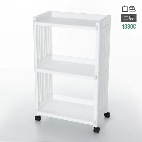 3 layers-White Органайзер для ванной комнаты, многослойный держатель, полка для ванной комнаты, полка для хранения полотенец, кухонные полки, съемные с колесами mx3071614 - Цвет: 3 layers-White