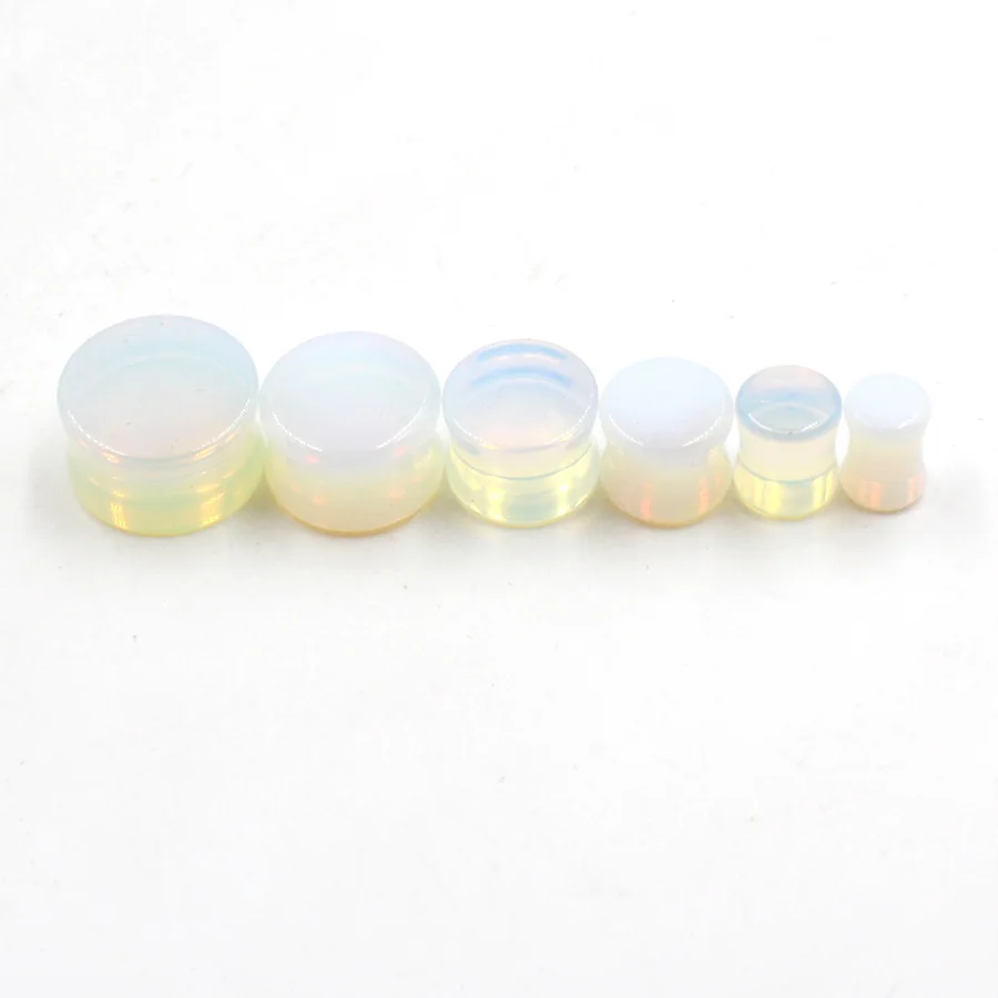 2 шт Камень круглые затычки для ушей тоннели Яркие модные опаловые