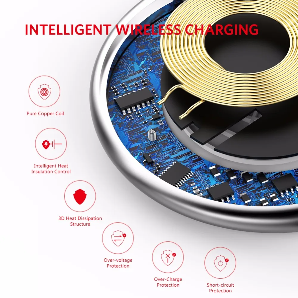 Yoobao DX Беспроводное зарядное устройство Интеллектуальная беспроводная зарядка для iPhone X 8 Samsung LG Nokia Moto HTC
