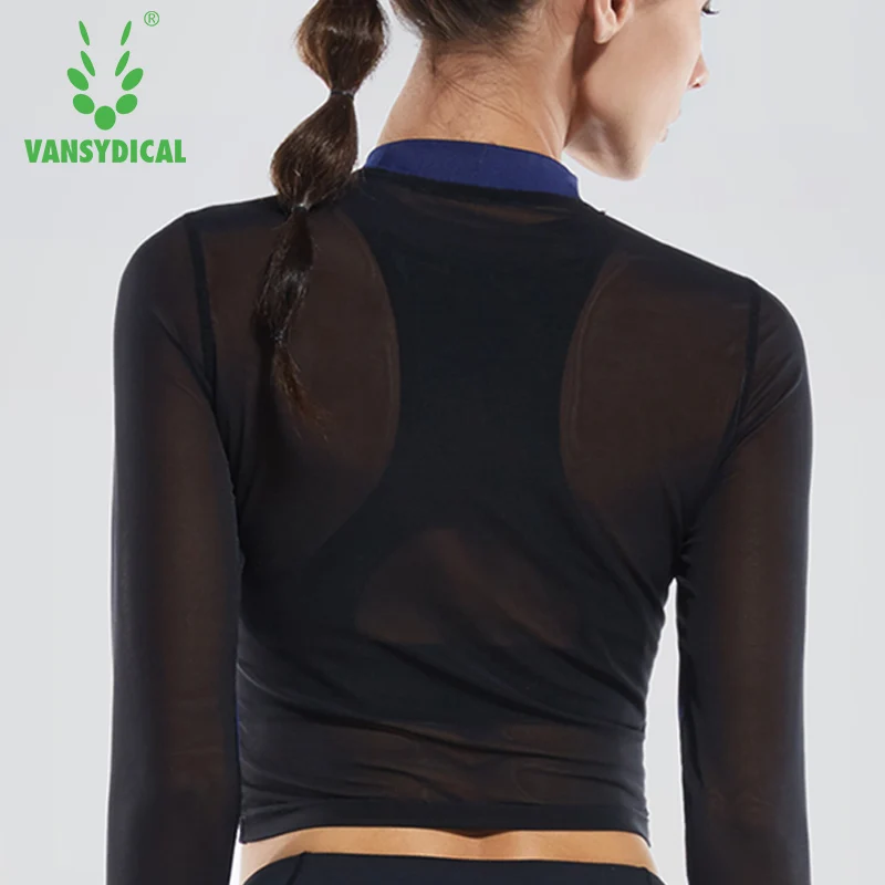 

2019 Vansydical Women's Fitness Clothing Autumn And Winter Running Sports T-shirt Quick-Drying Long Sleeve Yoga Clothes