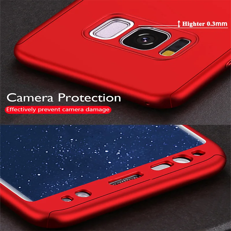 360 полный защитный жесткий чехол для samsung Galaxy J7 Prime с бесплатным 9H закаленным