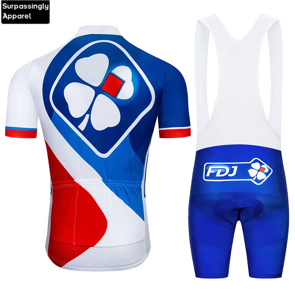 2019 команда FDJ Велоспорт Джерси Белый Летний с коротким рукавом Комплект