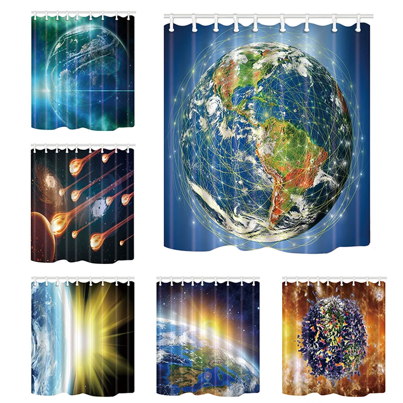 

Креативные дизайнерские занавески для душа земля во Вселенной ванной экран Домашний декор полиэстер ткань водонепроницаемый и устойчивый ...