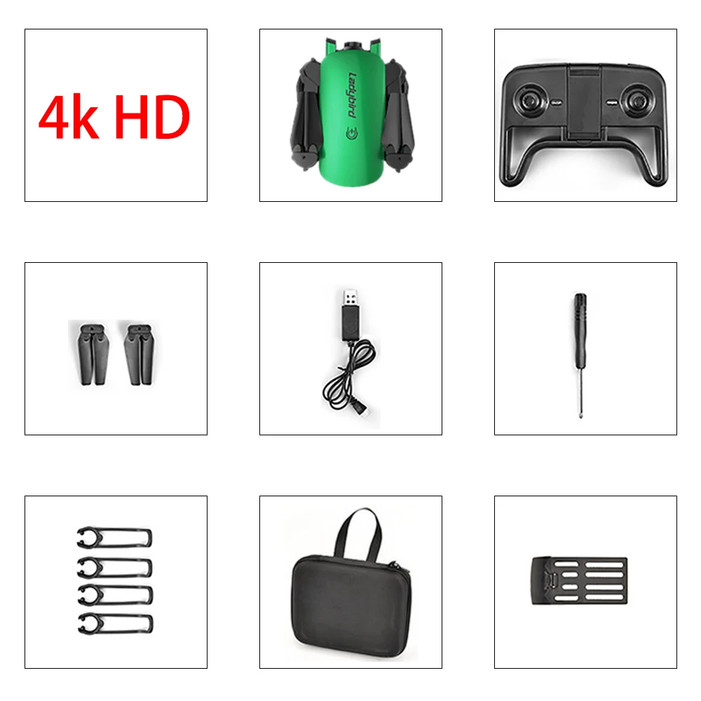4k green 1 battery Дрон 4 K HD воздушный Квадрокоптер для фотографий оптический поток hover интеллектуальное следование двойной камеры Дистанционное управление вертолет R8 Дрон квадрокоптер с камерой квадракоптер квадрокоптер с камерой п - Цвет: 4k green 1 battery
