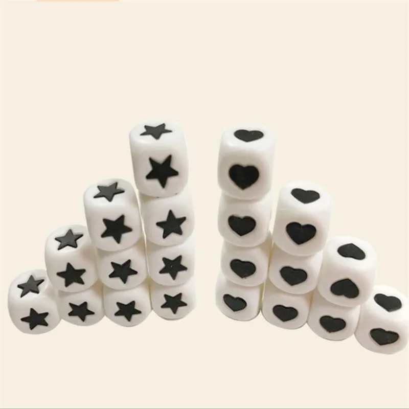 10 шт./лот силиконовые бусины с сердечками и звездами Прорезыватель для зубов