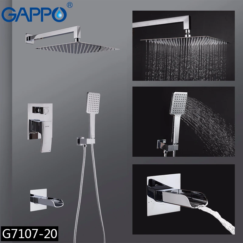 Душевая система GAPPO Водопад большой хромированный смеситель для душа и ванны