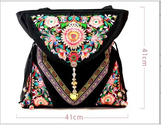 Хит продаж богемные вышитые трапециевидные сумки Этнические женские на плечо