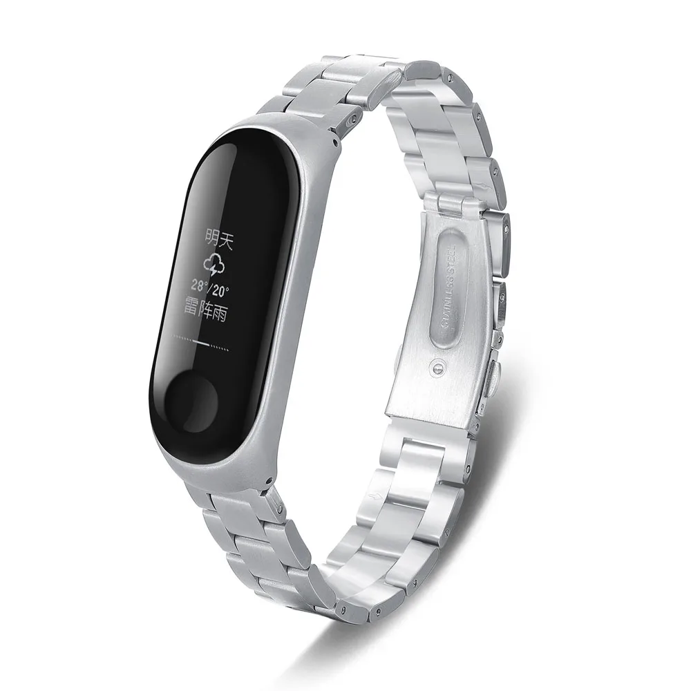 SZ-Silver Для xiaomi mi band 3 ремешок из нержавеющей стали браслет mi band 3 металлический ремешок mi lanese наручные xiaomi 3 металлический ремешок - Цвет ремешка: SZ-Silver