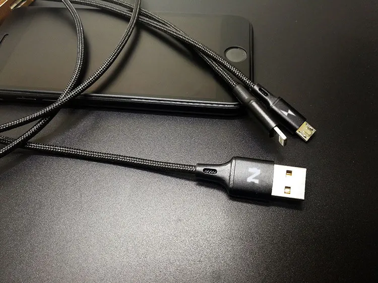 NOHON 2 в 1 USB кабель Micro 8Pin USB быстрая зарядка кабели для iPhone 8X7 6 6S Plus iPad iPod samsung Nokia нейлоновый провод