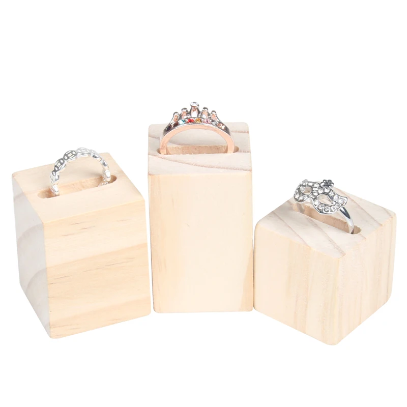 

Lot of 3 Ring Display Holder Solid Wood Jewelry Display Stand Ring Display Rack Ring Display Showcase