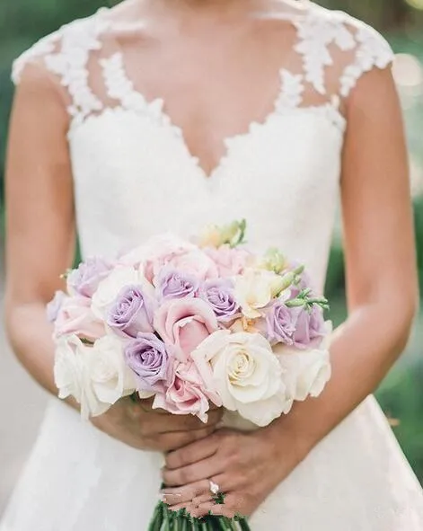 2020 Винтаж Boho wihte кружевное платье А силуэта с Свадебные платья v образным вырезом