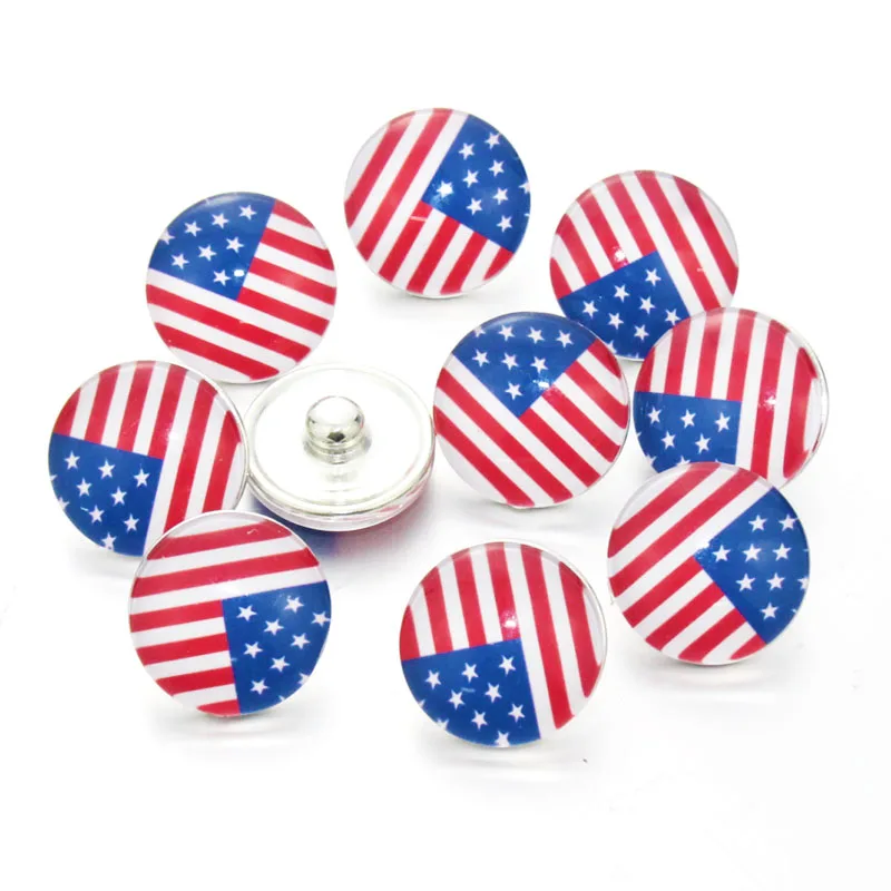 10 шт./лот шармы с изображением мультяшного флага стеклянные кнопки 18 мм для