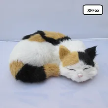 cute real life colourful lazy cat model plastic&furs simulation sleeping cat doll gift about 23x18x8