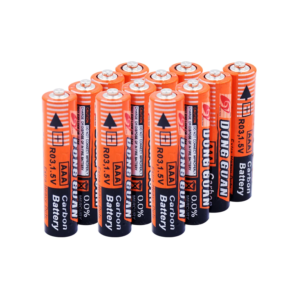 12 шт. AAA батареи 1,5 в углеродно-цинковые батареи HR03 UM4 LR03 MN2400 MICRO FR03 для MP3 клавиатуры бритвы