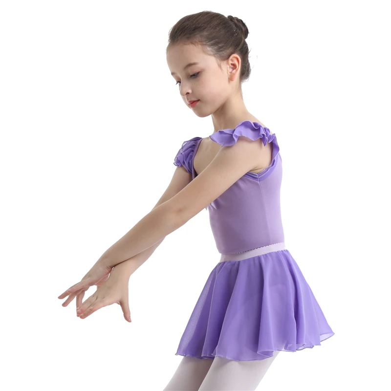 Детское профессиональное балетное платье для девочек трико с гофрированной
