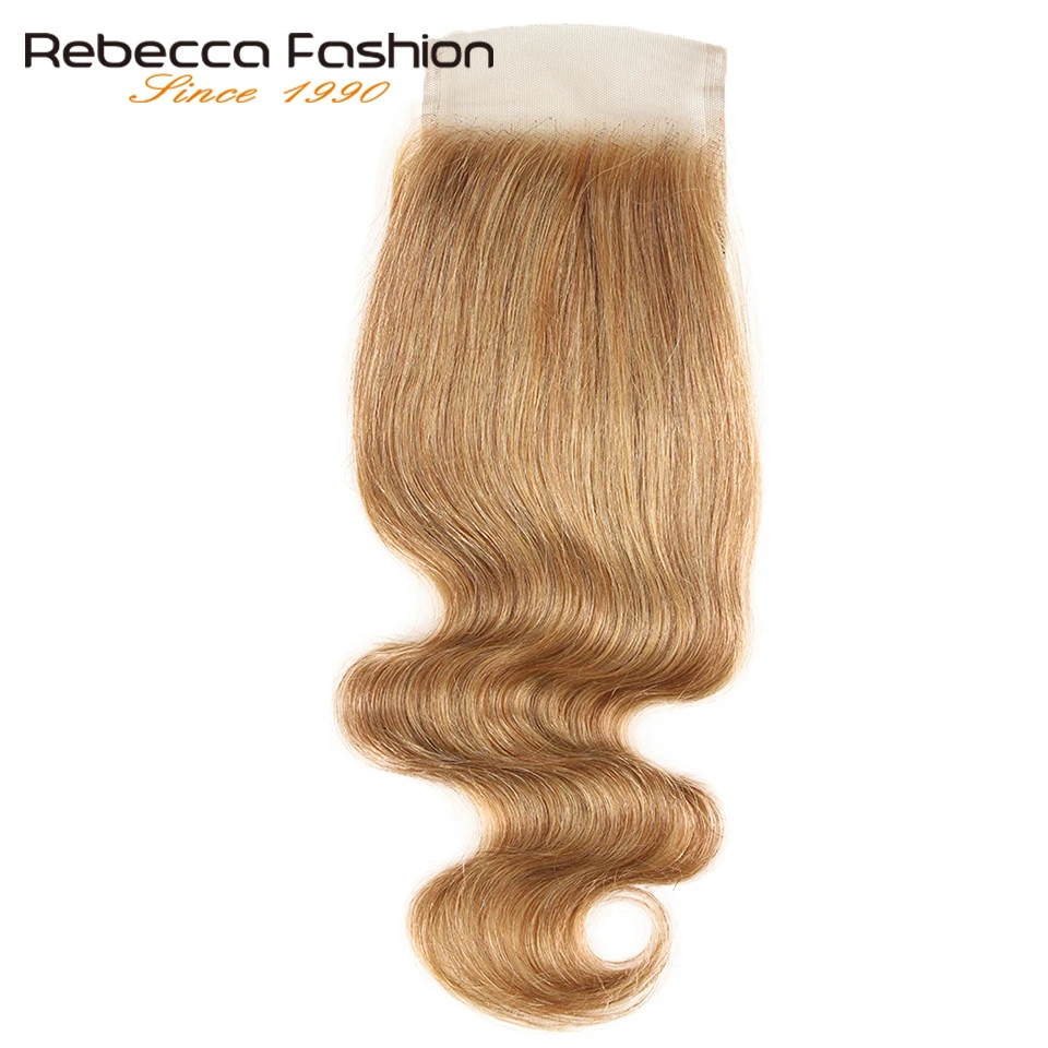 Rebecca бразильские волосы 3 пучки с закрытием часть смешанный цвет 27/30 Remy человеческие волосы пучки с закрытием