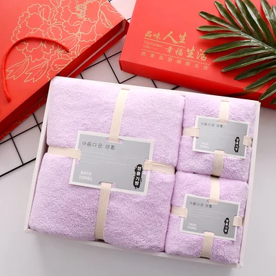 5 Wedding Bath Towel 3piece Gift Box Set Moon Red Birthday Group Buy Back Gift Companion Gift Pure Cotton Custom Wholesale B6T673 - Цвет: 5