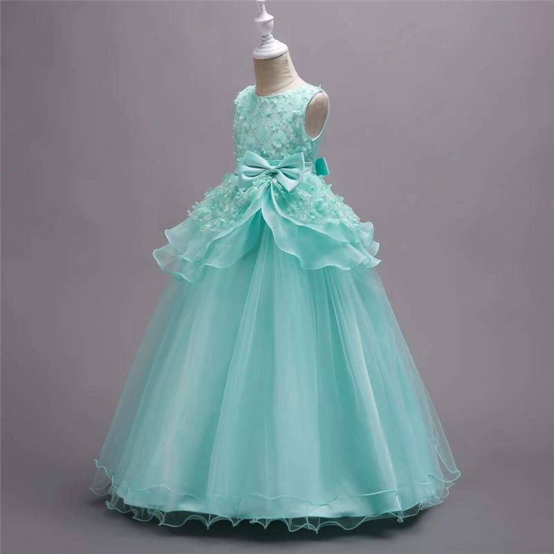 Teenagers Clothing Girl Princess Sleeveless Flower Prom Gowns Teens Girls Dresses 2018 Summer Children Party and Wedding Dress | Детская