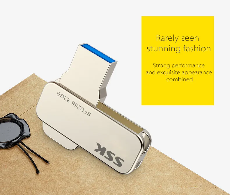 SSK SFD268 USB флеш-накопитель 64 ГБ USB 2,0 флеш-накопители высокоскоростной металлический водонепроницаемый