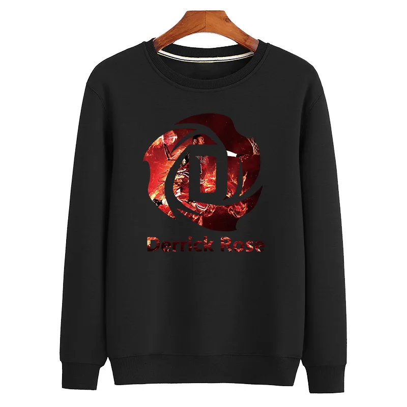 Мужские спортивные баскетбольные пальто TMcG/LJames/DRose LOGO большого размера свободные махровые свитера дышащие крутые худи без шапок - Цвет: Black Rose