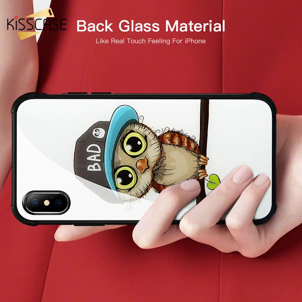 KISSCASE Сова узорчатый чехол для телефона iPhone X жесткая задняя крышка силиконовый