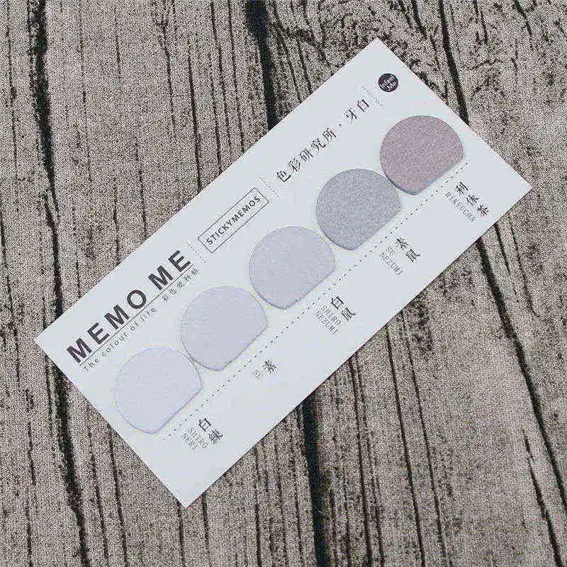 Light Grey Круглая форма различные красочные самоклеющиеся N раз липкая бумага для заметок закладка для заметок школьные офисные канцелярские принадлежности - Color: Light Grey