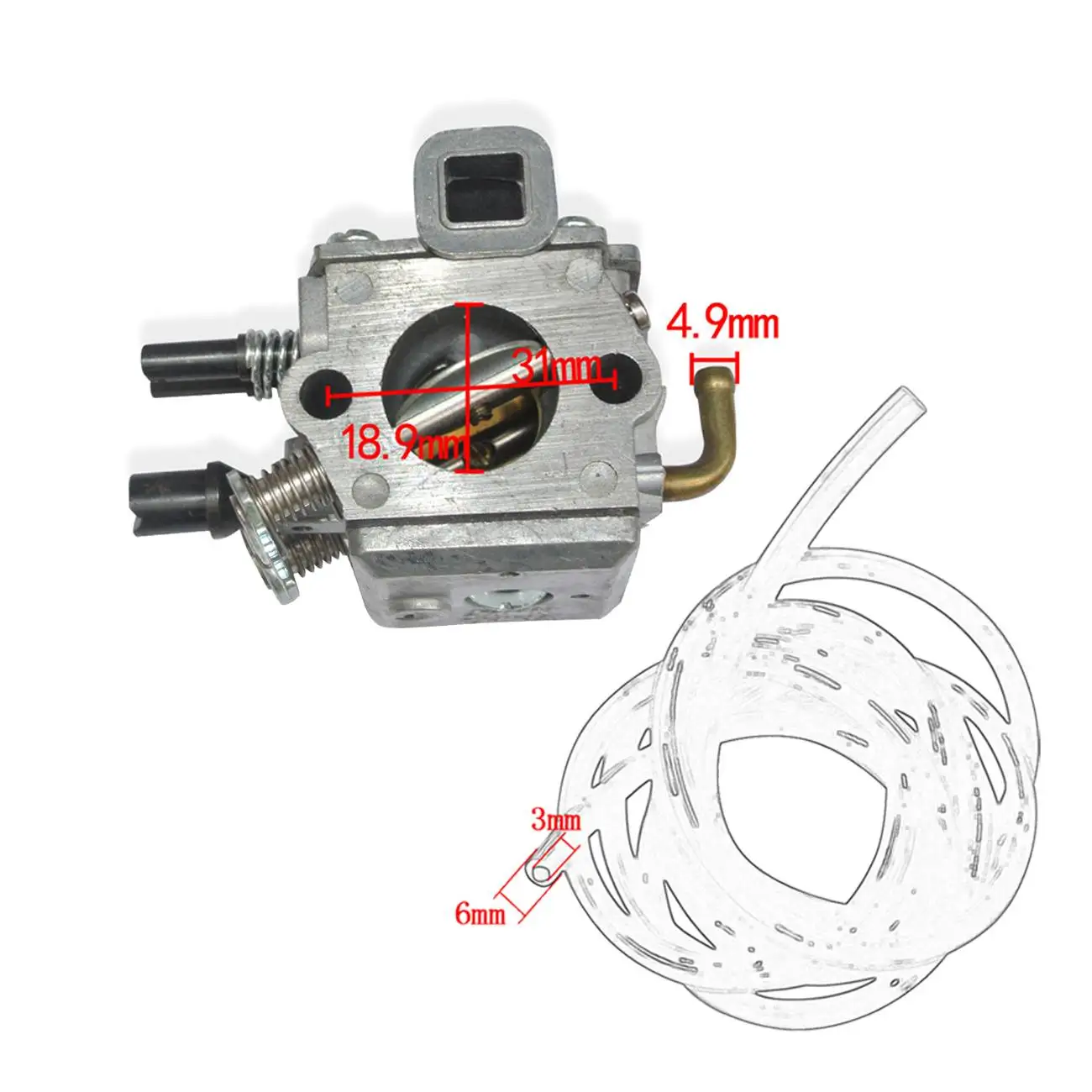 

Carb Carburetor Fit STIHL MS340 MS350 MS360 034 036 Zama C3A-S31E With Fuel Line