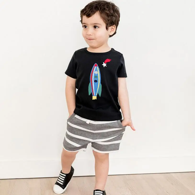 Little maven/Брендовая детская 2019 летняя одежда для маленьких мальчиков хлопковые