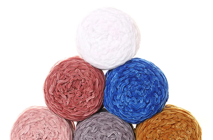 100gChenille Золотой бархатный коралловый бархатный шарф ручной работы, вязаный свитер для детей, шерстяная группа, Толстая шерстяная пряжа для вязания