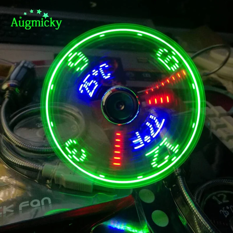 Новинка 2019 светодиодные мини часы с USB и термовентилятор для ноутбука