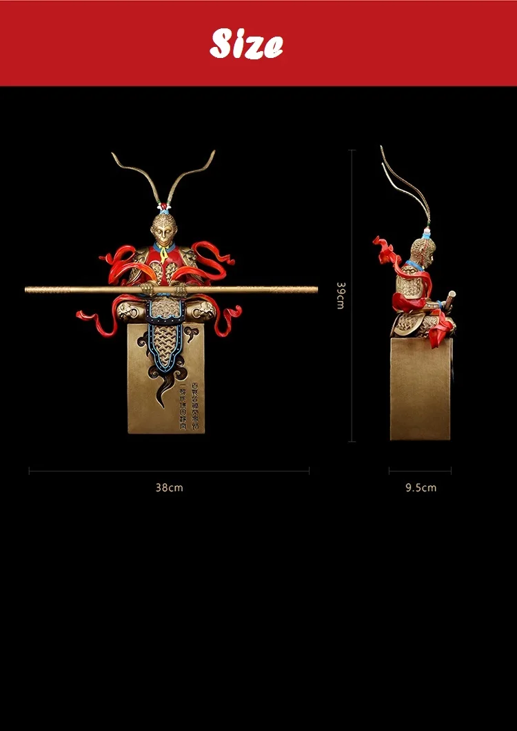 Ручной работы латунная обезьяна King Status Sunwukong Figure