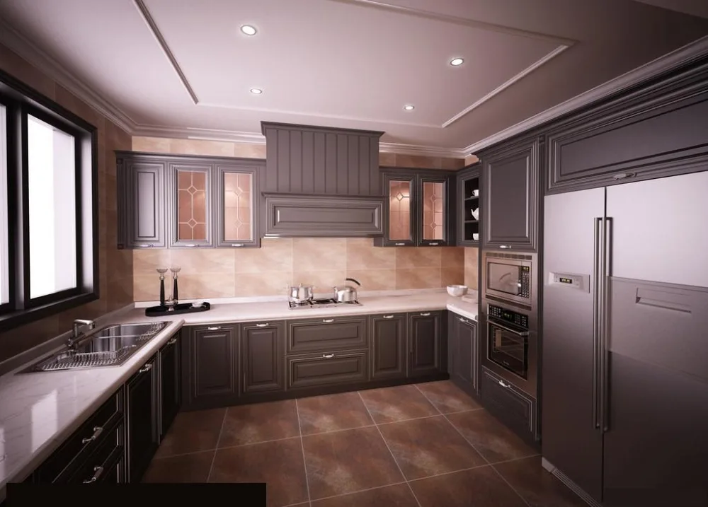 Шейкер темного цвета дизайнерский кухонный шкаф K015 | Обустройство дома