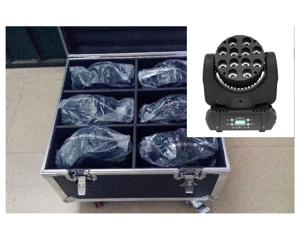 6 pz/Лот 12x12 W Con светильник чехол 150 LED Fascio движущийся головной свет dj оборудование
