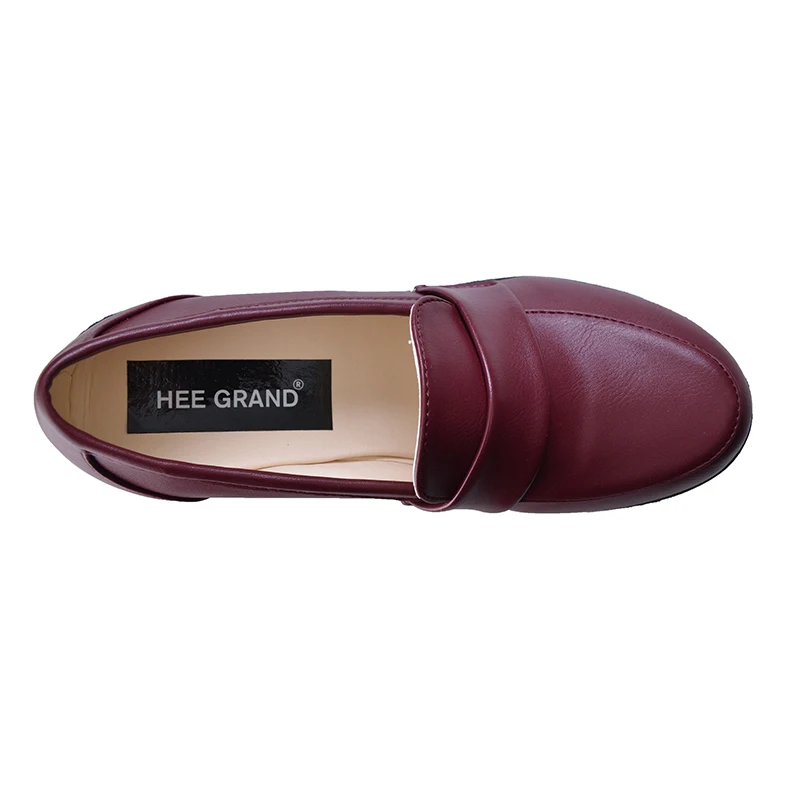 HEE GRAND/2017 Осенние классические туфли лодочки слипоны на высоком толстом каблуке