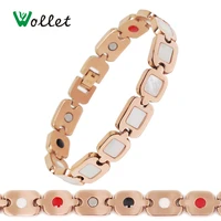 wollet jewelry fashion shell white bracelet bangle for women germanium infrared rose gold color titanium bio magnetic health