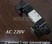 solenoide valvula 4v430 15 ac220v solenoid pneumatic valve g12 5 way 3 position double coil gas valve