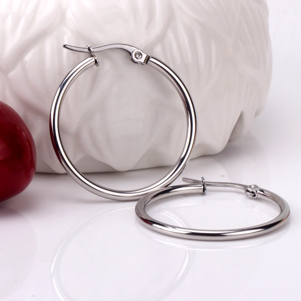 Серьги-кольца LUXUKISSKIDS из нержавеющей стали большие круглые серьги в Корейском