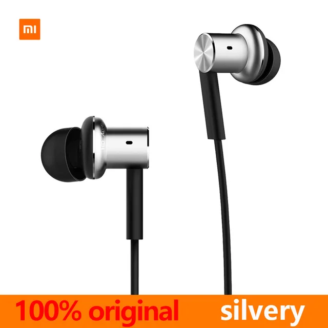 Серебристый Xiaomi ring iron наушники xiaomi наушники Проводная музыка xiaomi Гибридный контроль наушники шумоподавление - Цвет: Серебристый